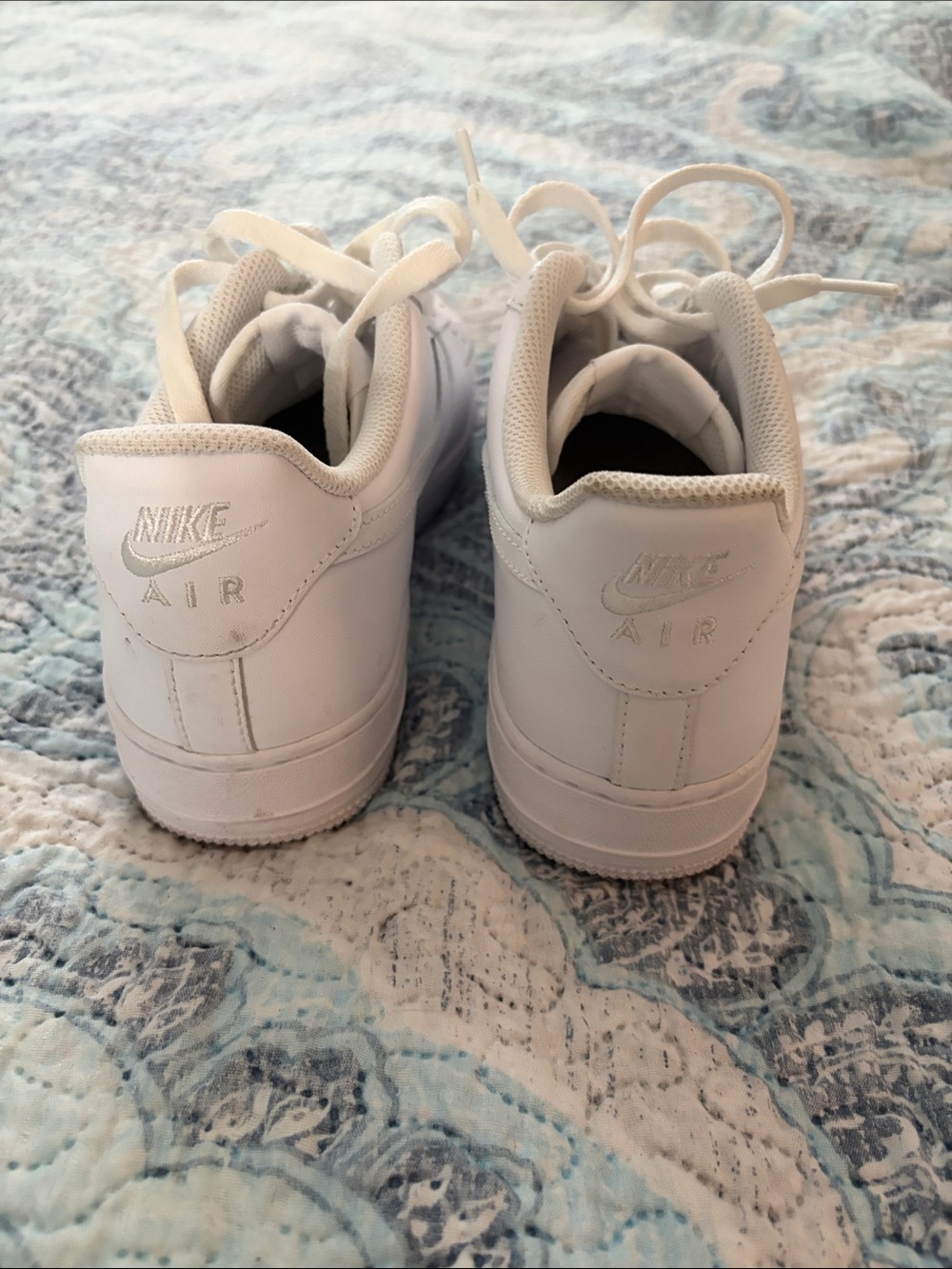 Custom Triple White Women’s Nike Air Force 1 With Team USA Stamp on Nike Check - Picture 4 of 9